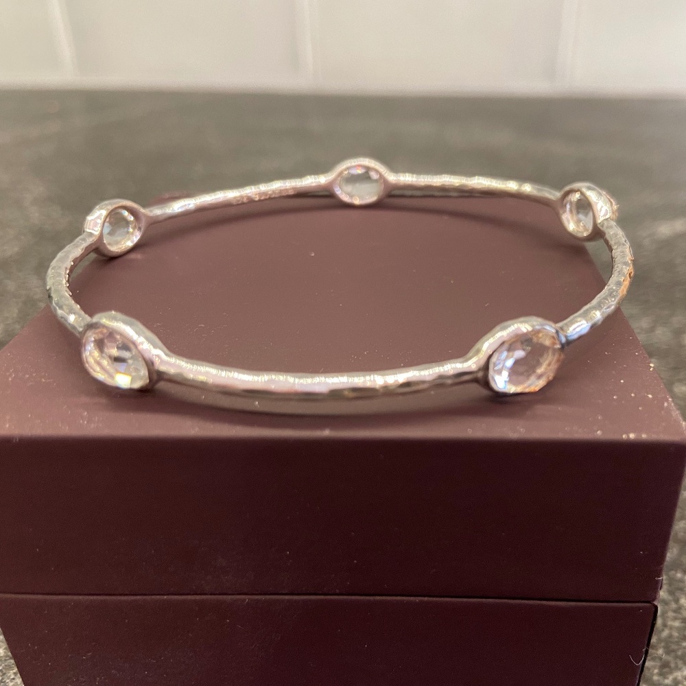 Ippolita sterling silver 5 station quartz bangle bracelet